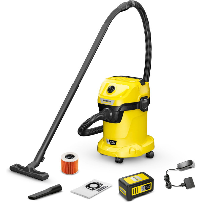 Аккумуляторный хозяйственный пылесос KARCHER WD 3-18 V-17/20 BATTERY SET 1,628-551