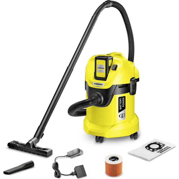 Аккумуляторный хозяйственный пылесос KARCHER WD 3 BATTERY SET 1,629-911
